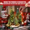 4pcs Mini Christmas Trees with Light, Artificial Christmas Tree Bottle Brush Trees with Wooden Base for Christmas Decor